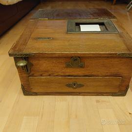 Antico Registratore Di Cassa In Legno fine 800