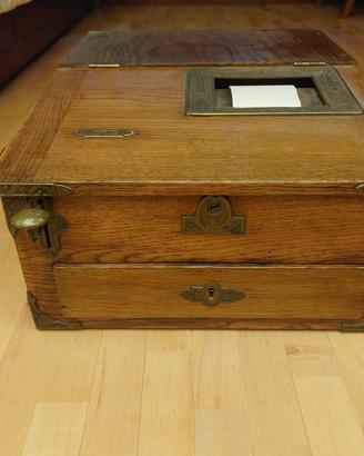 Antico Registratore Di Cassa In Legno fine 800