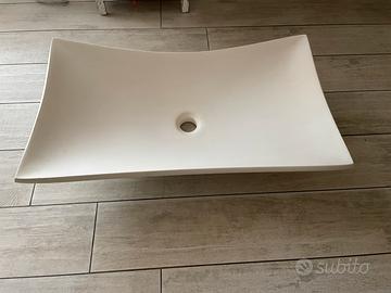 Lavabo da appoggio Vela in resina opaco Bianco