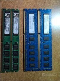 RAM DDR 3 da  2GB e DDR2 da 1 e 2 GB