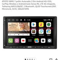 Autoradio 2 Din Carplay Android Auto Atoto s8ms