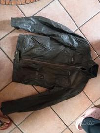 Giubbotto in pelle Verde Bershka s 36