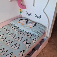 Letto per bambina 77×165 + cassettone e materasso
