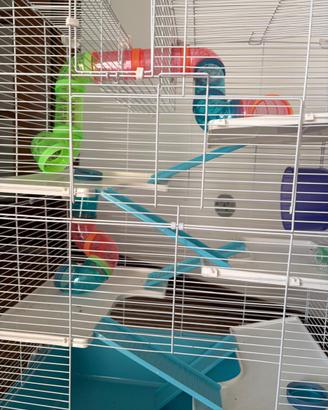 Gabbia criceto a 6 livelli con tubi