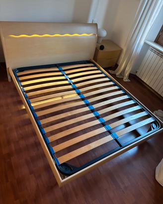 Letto matrimoniale + rete a doghe + materasso IKEA