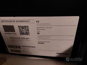 Casco agv nero 2023 k3 (PREZZO TRATTABILE)