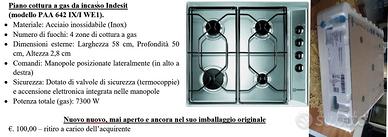 NUOVO Piano cottura a gas Indesit - modello PAA 64