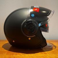 Nuovo casco jet doppia visiera colore nero opaco