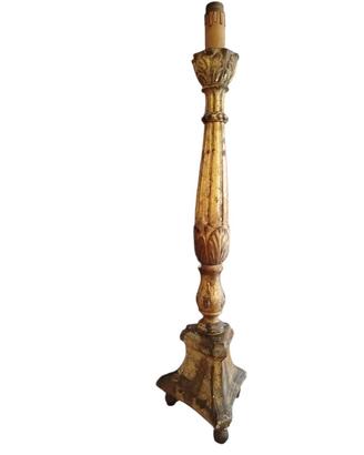 Torciere legno dorato epoca 700'  elettrificato -