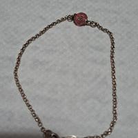 bracciale argento 925 pietra rosa con brillanti 
