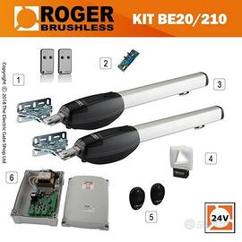 ROGER KIT BRUSHLESS BE20/210 CANCELLO BATTENTE 24V