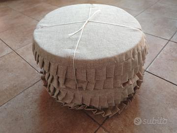 6 Cuscini Rotondi Con Volantino Cerniera sedia 