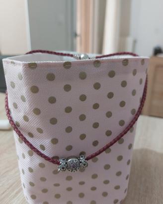 collana pandora in pelle intrecciata