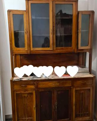 Credenza originale napoletana in noce. Inizi 900