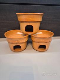 Trio Fornetti da Tavola in Ceramica coccio per fon