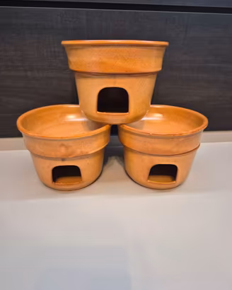 Trio Fornetti da Tavola in Ceramica coccio per fon