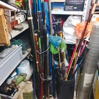 canne da pesca varie 