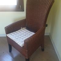 poltrone midollino coppia vintage