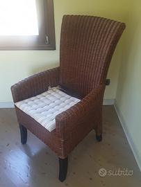 poltrone midollino coppia vintage