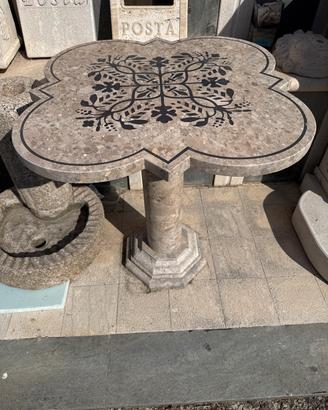 Tavolo da esterno giardino in brecciato pietra
