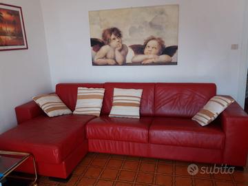 Divanoletto in pelle con isola e contenitore