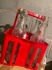 Cestello in plastica per bottiglie da litro