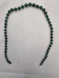collana di malachite verde senza fermaglio