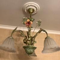 Coppia di lampadari in ferro battuto antico