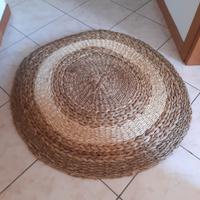 Tappeto rotondo in vimini e banano 