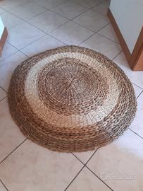 Tappeto rotondo in vimini e banano 