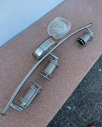 Faretto a 3 luci in cromo spazzolato