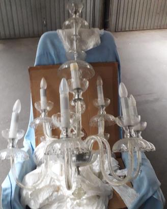 Lampadario 9 luci doppio palco in cristallo Boemia