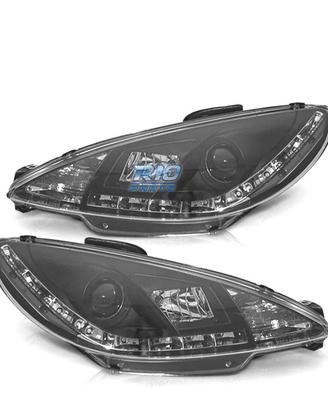 FARI PEUGEOT 206 98-08 LUCE DIURNA LED REALE FONDO