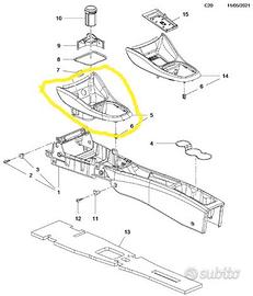 CORNICE TUNNEL CENTRALE CAMBIO PIANO VAUXHALL OPEL