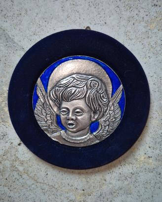 Angelo cantore  Ottaviani argento 925 e smalto blu
