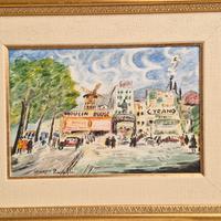 Le moulin rouge, dipinto a olio  45x34