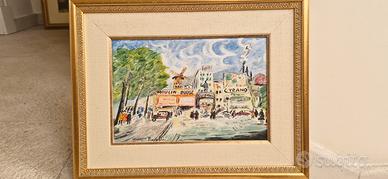 Le moulin rouge, dipinto a olio  45x34