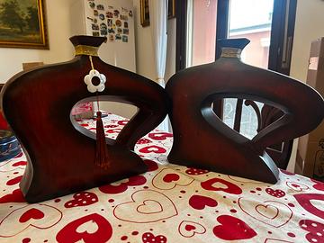 Coppia vasi decorativi in legno – design moderno