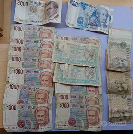 Lire in monete, banconote e gettoni telefonici 