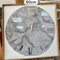 Orologio da parete 80cm effetto marmo e cristalli