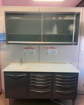 mobile modulare con lavello e pensile da dentista