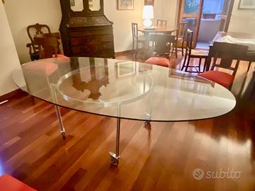 Tavolo cristallo “Ito” Marco Zanuso Jr per Driade