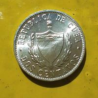 Moneta cubana Dos centavos Patria o Muerte 