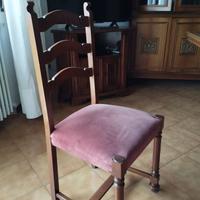 Set 6 sedie in legno massello con seduta rivest