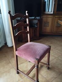 Set 6 sedie in legno massello con seduta rivest