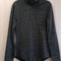 Splendido body lurex argento e Nero Silvian Heach