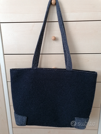 Borsa donna lana cotta blu