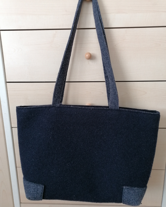 Borsa donna lana cotta blu