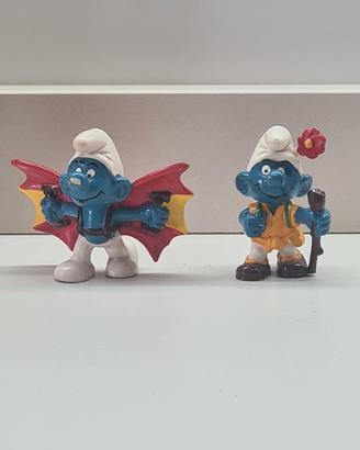Puffo Icaro e Puffo scalatore 1980 Schleich
