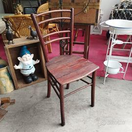 Vecchia sedia in legno Paesana anni '40 circa 